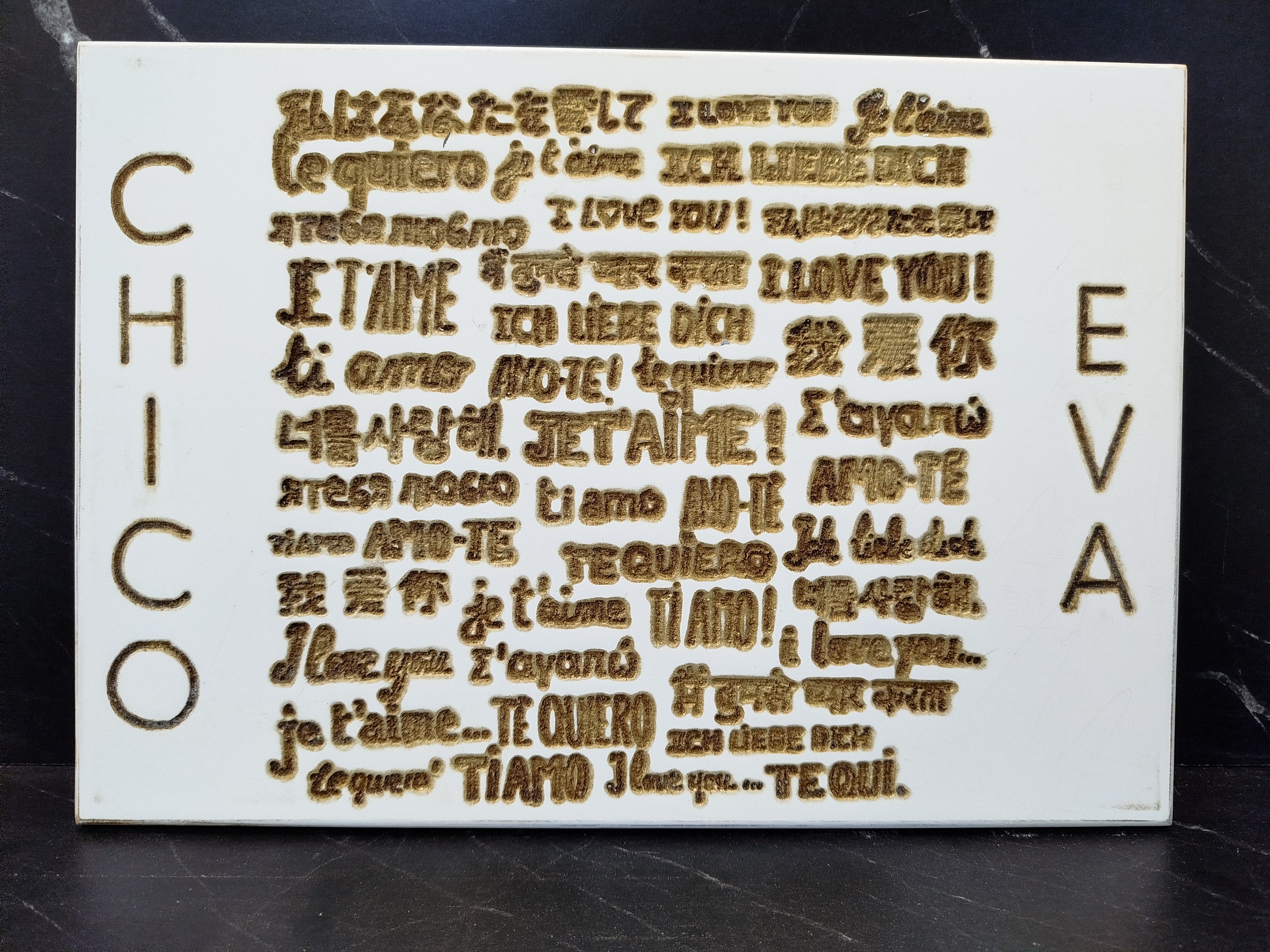 El Amor en Todos los Idiomas: Placa Personalizada con Nombres