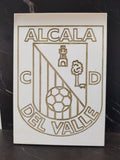 Placa Artesanal Escudo CD Alcalá del Valle - Grabado en Relieve Personalizado