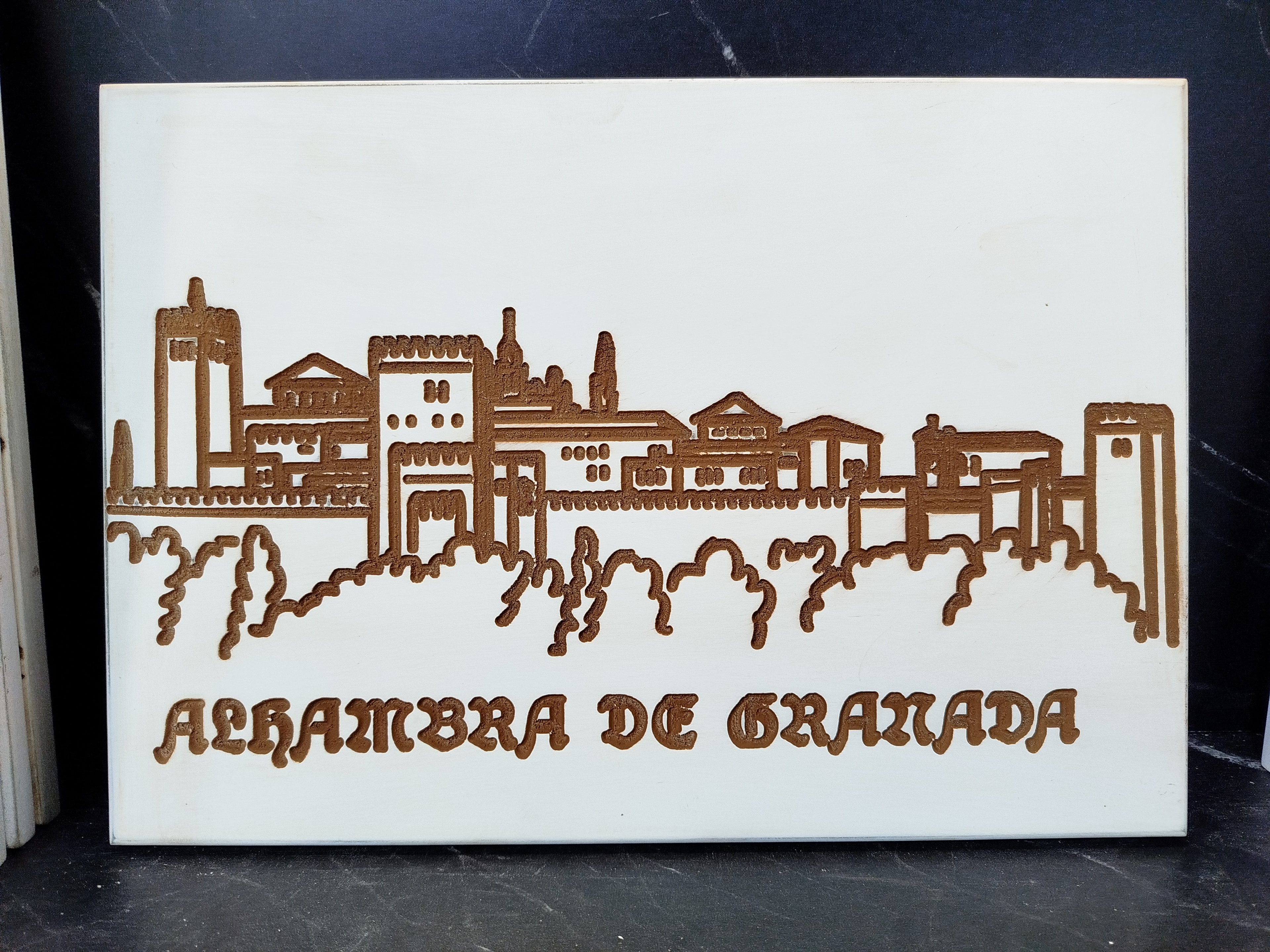 Cuadro Alhambra de Granada - Grabado Skyline Decorativo.