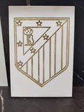 Placa Decorativa Escudo Atlético de Madrid - Estilo Vintage Grabado en Relieve