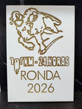 Placa Conmemorativa 101 KM Ronda grabado en Madera